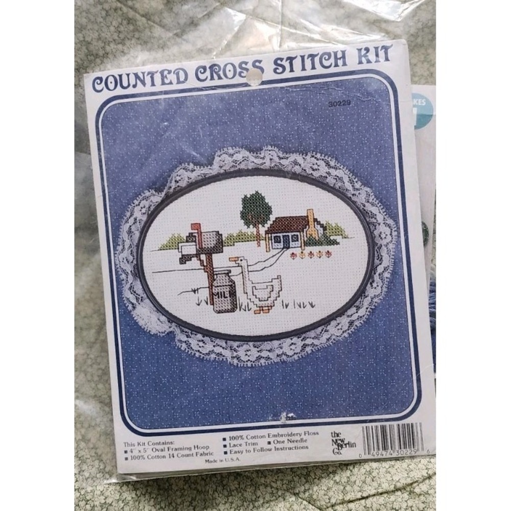 The New Berlin Co. Cross Stitch Kit 30229 Country Home with Goose New Cottagecor